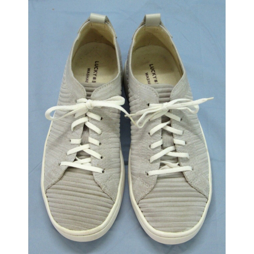 LUCKY BRAND Shannia WOMAN'S Gray Knit LACE-UP Low Top CASUAL Fashion Sneakers 6M - Picture 6 of 8